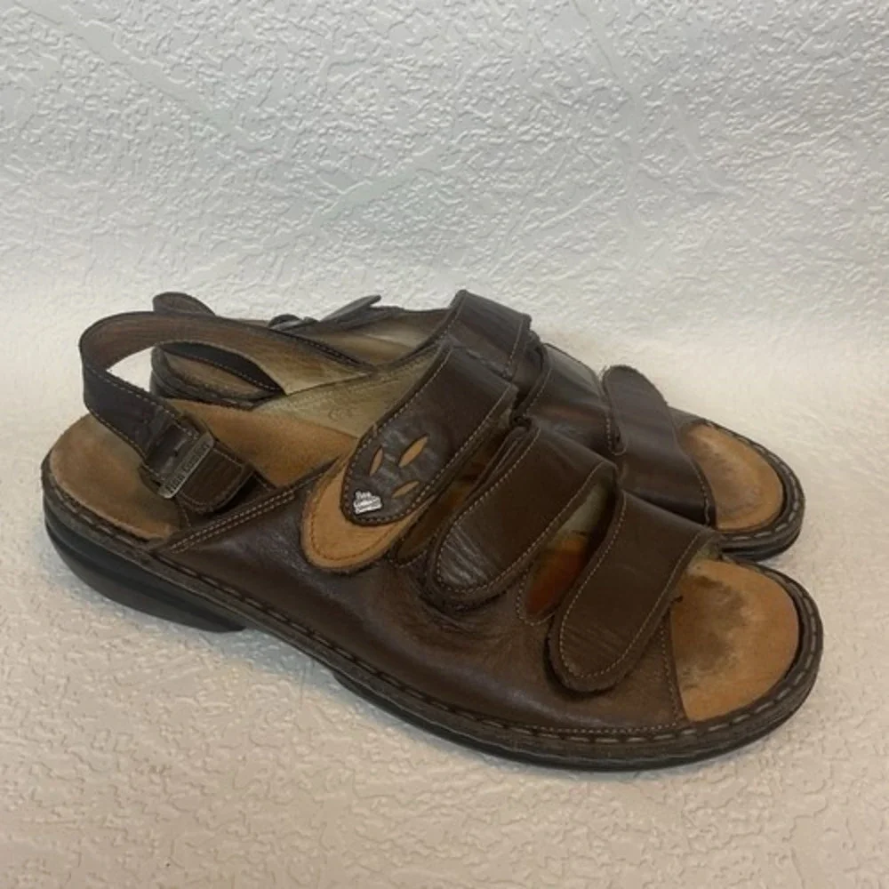 Finn Comfort Brown Sylt Leather Slingback Sandals Women 42/US11‎ Germany Leather